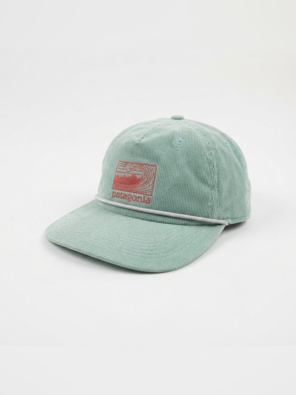 Patagonia Corduroy Fitz Roy Horizons Trucker Hat Green Snapback Cap
